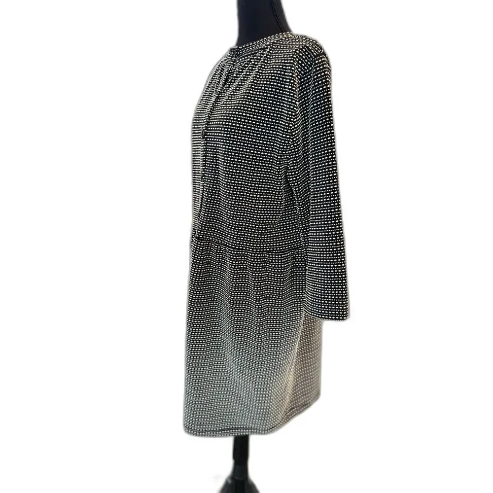 NWT Ann Taylor LOFT Textured Midi Dress Black White • Work Casual Size L - Picture 3 of 8